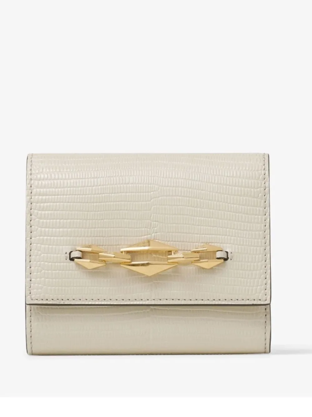 Jimmy Choo Miranda Croc Embossed Leather Women's Wallet Bamboo Color w/ dustbag